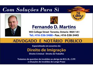Fernando D. Martins, Barrister & Solicitor